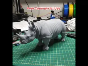 Semi-Realistic Rhino Statue
