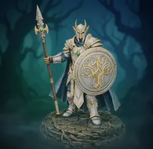 Vhorlath Realms – Elf – Emeraldward Sentinel (Dark Fantasy 3D Printable Miniature STL)