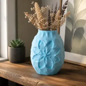 Blue Lotus Geometric Vase