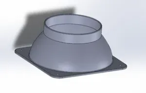 A 140mm fan nozzle for 100mm tubing