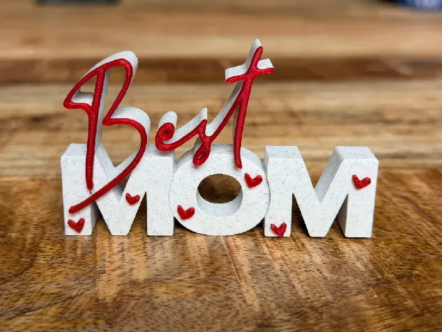 Best Mom – 3D Text Sign | Mother’s Day Gift | Multicolor Decoration