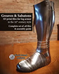 Wearable Greaves and Sabatons (16th Century Knight Armor for Legs and Feet)