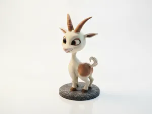 Chibi Goat Figurine Cute Animal 3D Printable