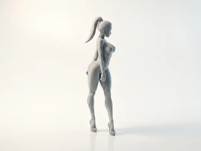 Strutting Lady Figurine Female Character 3D Printable — Image 4 of 5