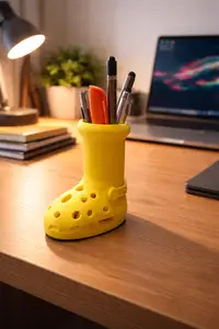 Yellow Crocs Boot Pen Holder – Fun Desk Organizer