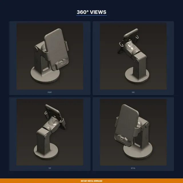Cup Holder Phone Mount Adapter, Fits Standard Cup Holder, - 3D Printable STL File — Фото 3 из 10