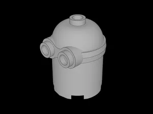 Lego Compatible (67650.dat) Minifig Head Minion 2 x 2 x 2.333 with Goggles