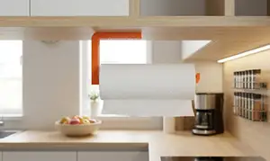 Under-Shelf Orange Paper Towel Holder & Mount