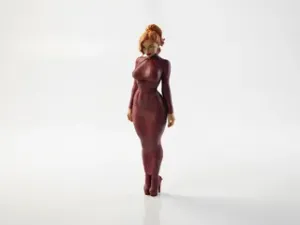 Lady In Long Dress Figurine Female Figure 3D Printable