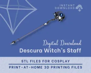 Melinoe Descura Witch's Staff STL Files - Hades II Cosplay Prop (Digital Download)