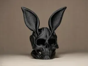 Skull Bunny Figurine