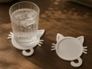 Cute Cat Face Coaster–Kitty Drink Coaster for Home