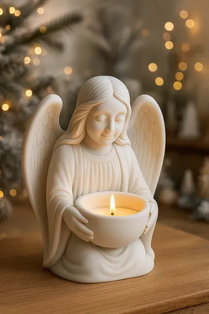 Guardian Angel Candle Holder STL | Tea Light Angel Statue — Фото 6 из 6