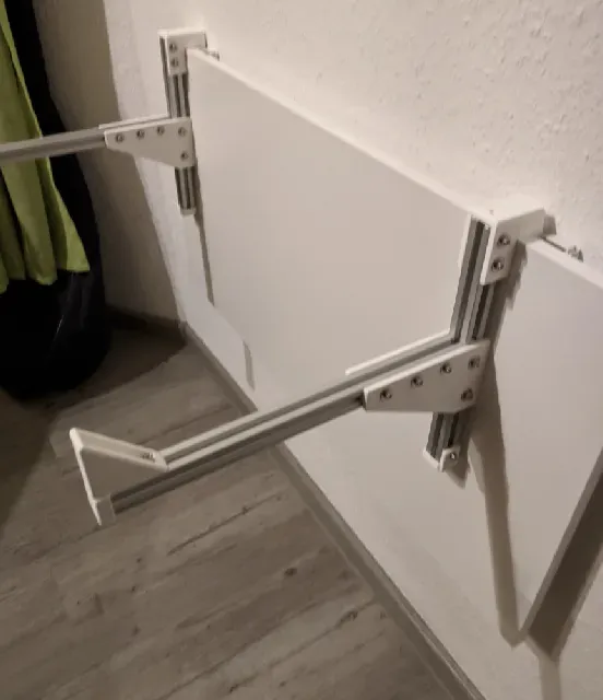 Custom electric piano holder for wall mounted folding table