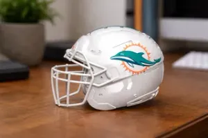 Miami Dolphins Football Helmet - With Stripe