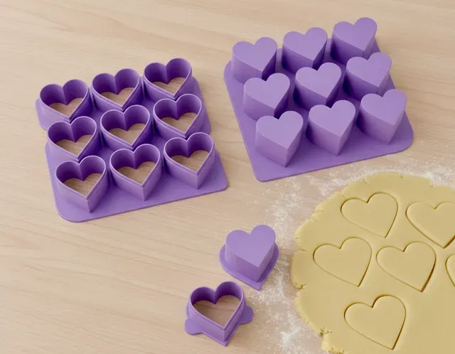9-in-1 Heart Cookie Cutter and Cake Pop Mold Set