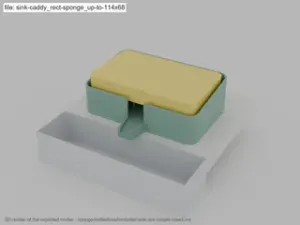 Sink Caddy / Sponge Holder with Drip Spout - 5 Versions, No Supports
