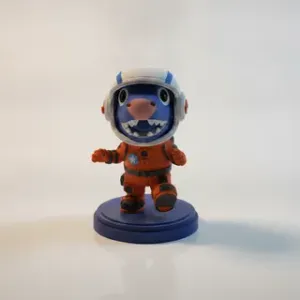 Adorable Chibi T-Rex Dinosaur Wearing Full Nasa Astronaut Spacesuit V2 Figurine 3D Printable