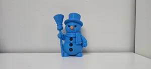 Snowman with Top Hat and Broom Holiday Figure