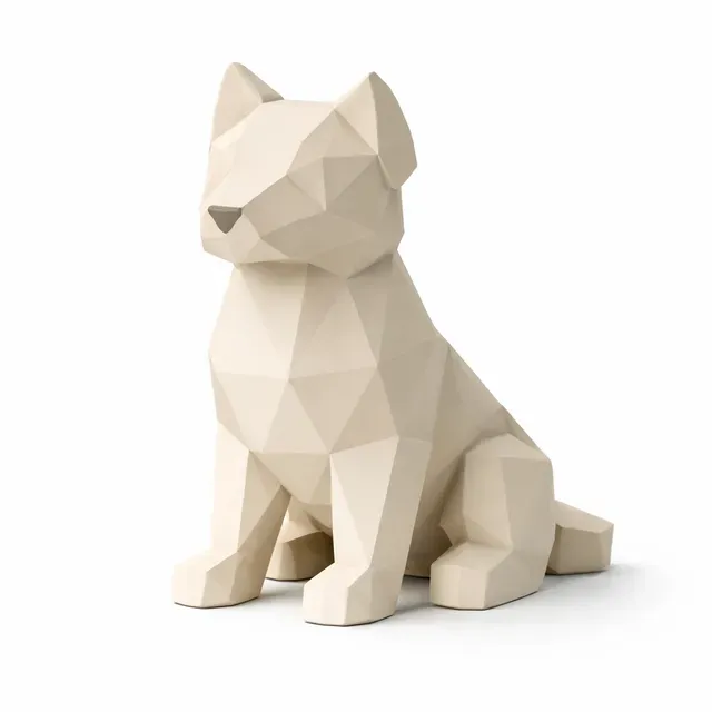 Low Poly Pets Set – Minimal Geometric Dog, Cat, Bunny & Hamst — Фото 5 из 8