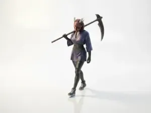 Samurai With Scythe Fantasy Warrior 3D Printable