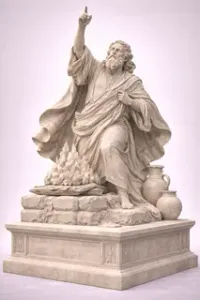 Elijah on the ornate pedestal