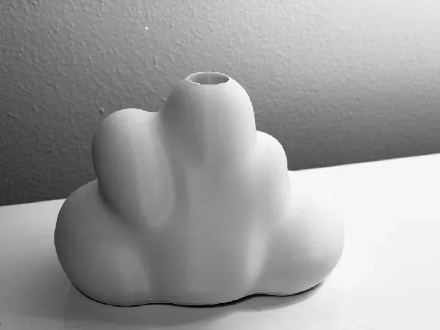 Cloud Vase – Modern Minimal 3D Printed Planter | Cloud Shape Desk Decor | Fast Print No Supports — Фото 7 из 8