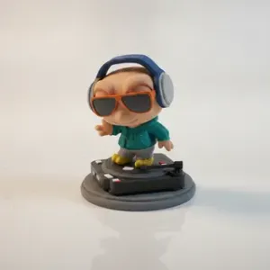Adorable Chibi Frog Wearing Headphones And Dj Outfit Figurine 3D Printable