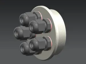 PG42 Blind Stuffing-Adapter to 5xPG7 Cable Gland/ PG42 Blindstopfen-Adapter auf 5xPG7-Kabelverschraubung