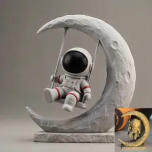 Astronaut Swinging On The Moon