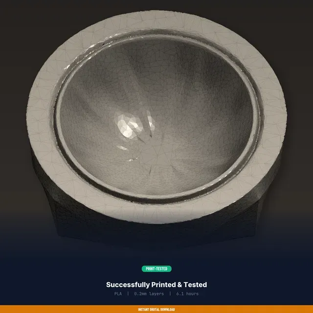 Raised Pet Food Bowl Stand, Modern Minimal Design, Fits Standard - 3D Printable STL File — Image 8 of 10