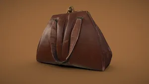 Worn leather handbag