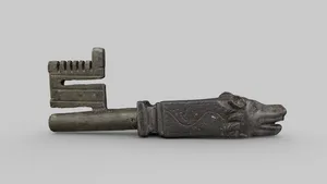 Key with a handle in the form of a wolf's head