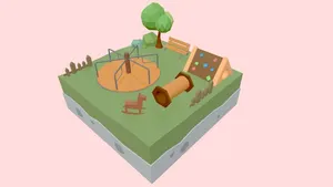LOWPOLY ISLAND FOR PARK STYLIZED