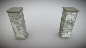 Old Brick Columns Low-Poly