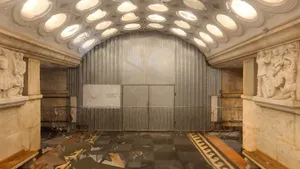 Moscow metro Elektrozavodskaya temporary wall