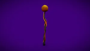 Fire Staff - Hand Painted - Low Poly