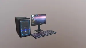 a computer monitor + keyboard