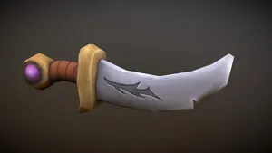 Hand painted low poly dagger