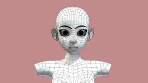 Stylized Female Face - Lowpoly