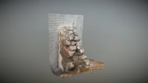 old graveyard wall photogrammetry low poly
