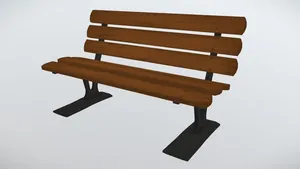 Low Poly Bench - Hand Painted