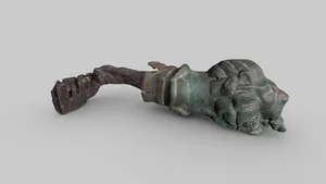 Key with a handle in the form of a lion