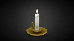 Low-poly Gravity Falls themed candle