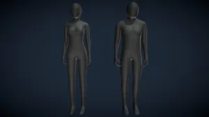 Rigged low poly male & female figures. (Blender)