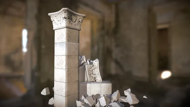 Moscow Metro Column Low Poly