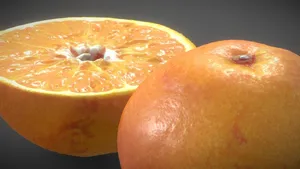 Orange & Cut Half Orange Fruit