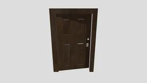 Clean Wooden Door with Metal Handle