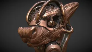 Sci-Fi Dragon Head Sculpture
