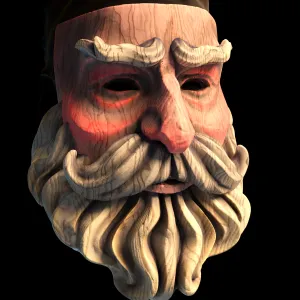 Santa Claus mask wooden style